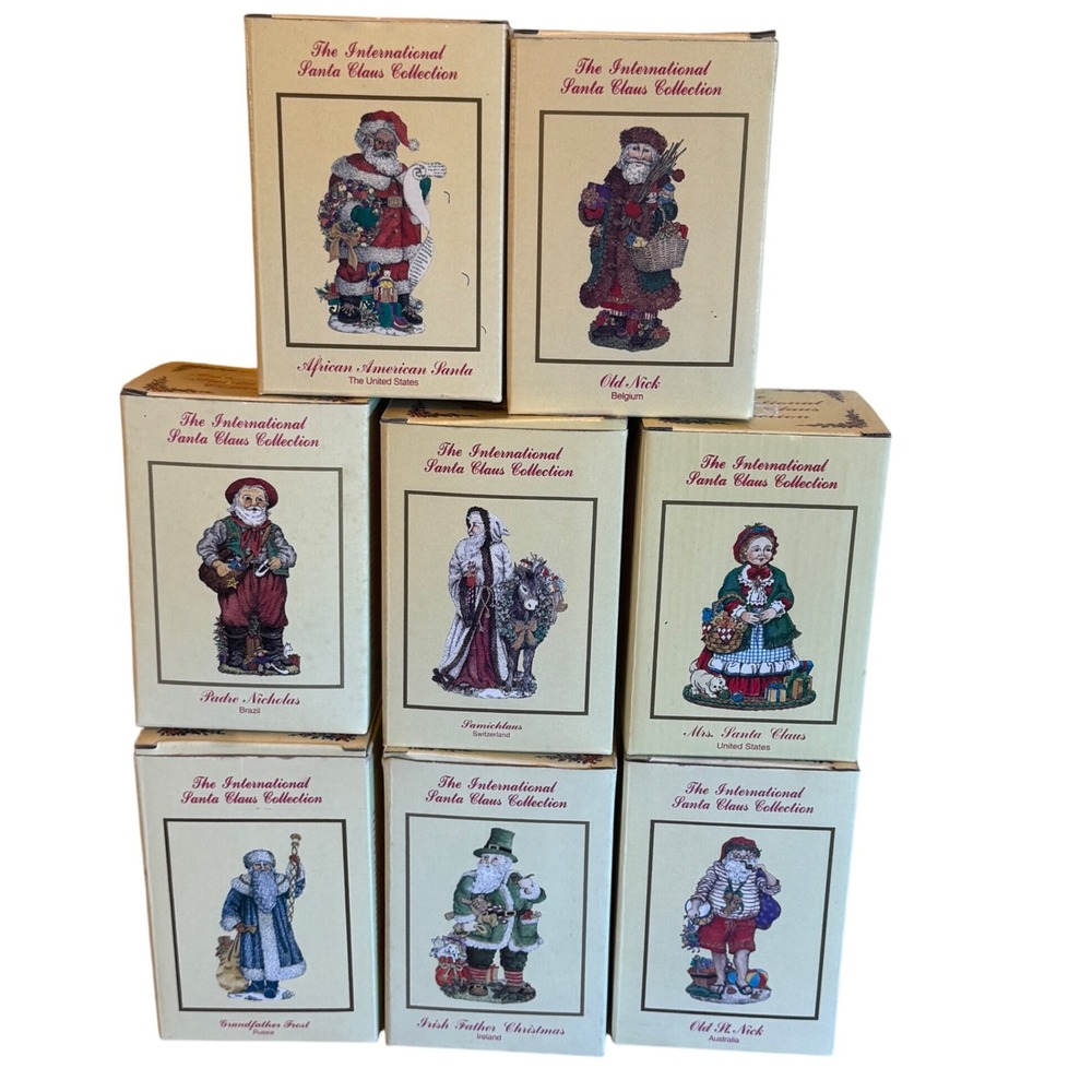 The International Santa Claus Collection Figurine Set with‎ Boxes